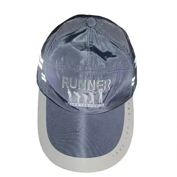 Take the Curve Runner Hat Men One Size Navy Sports Reflective Running - Picture 4 of 4